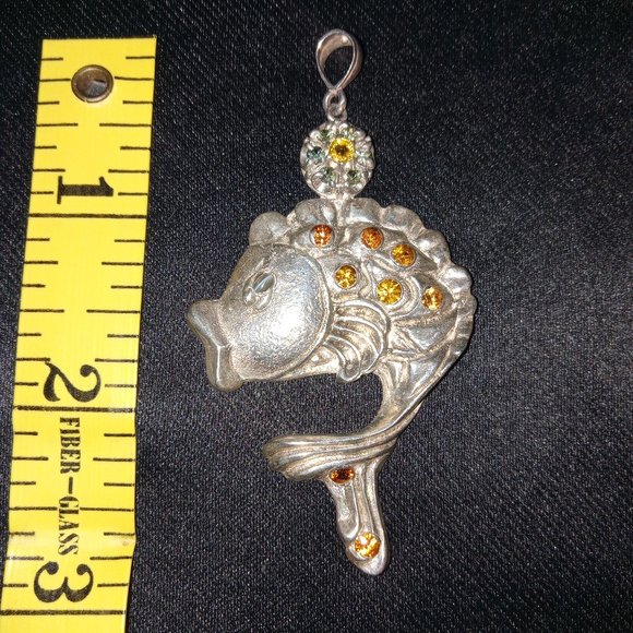 Accessories Copy Handcrafted 925 Sterling Silver Rare Large Koi Fish